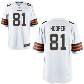 Nike Men's Cleveland Browns Game White Jersey HOOPER#81