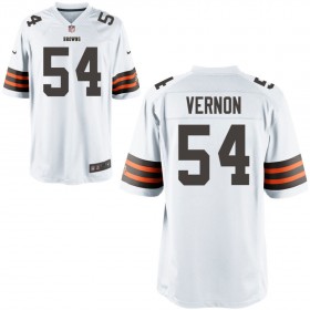 Nike Men's Cleveland Browns Game White Jersey VERNON#54