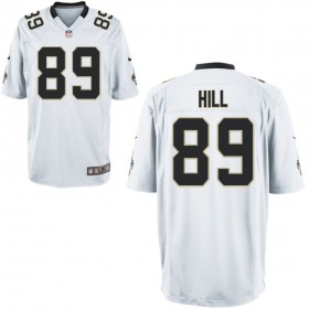 Nike Men's New Orleans Saints Game White Jersey HILL#89