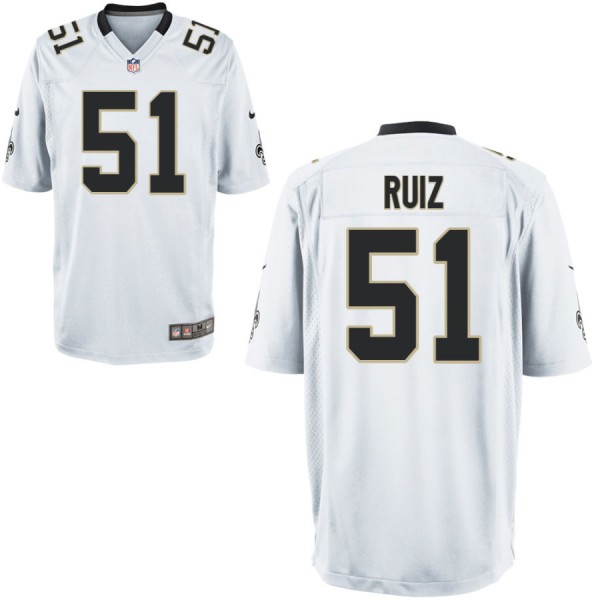 Nike Men's New Orleans Saints Game White Jersey RUIZ#51