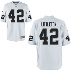Nike Men's Las Vegas Raiders Game White Jersey LITTLETON#42