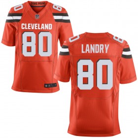 Men's Cleveland Browns Nike Orange Alternate Elite Jersey LANDRY#80