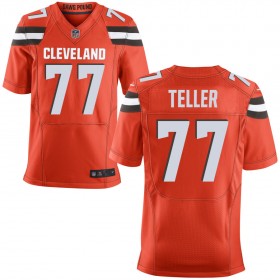 Men's Cleveland Browns Nike Orange Alternate Elite Jersey TELLER#77