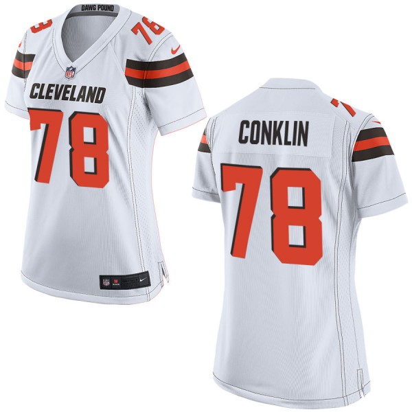Nike Cleveland Browns Womens White Game Jersey CONKLIN#78