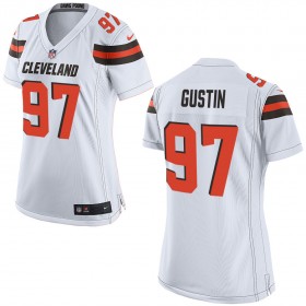 Nike Cleveland Browns Womens White Game Jersey GUSTIN#97