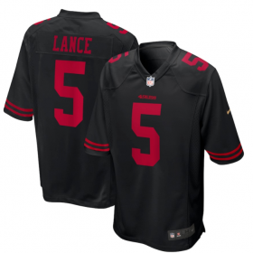 Nike Men's San Francisco 49ers Trey Lance#5 Black Game Player Jersey
